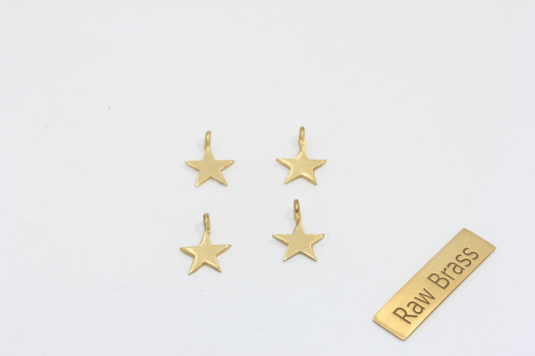 6,5 mm Ham Pirinç Yıldız Takılar, Yıldız Damla Boncuklar, Mini Yıldız Boncuklar, Yıldız Bilezik Takılar, MLS243