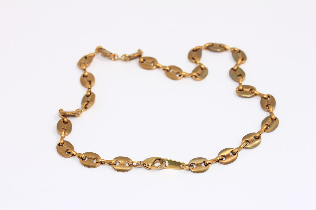 5,2mm Raw Brass Sailor Bracelet, Ready Button Bar Bracelet, BXB198-3