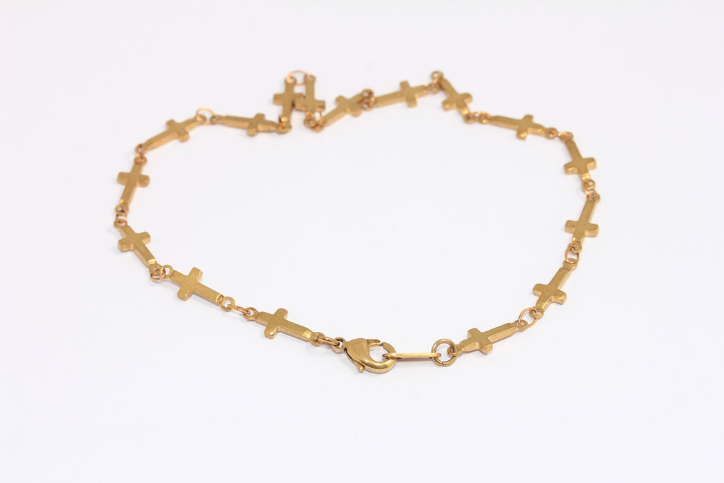 Brass Cross Bracelet