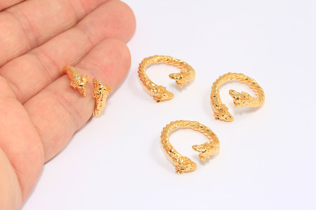 15-16mm 24k Shiny Gold Dragon Rings, Wrap Around Rings, CHK315-3