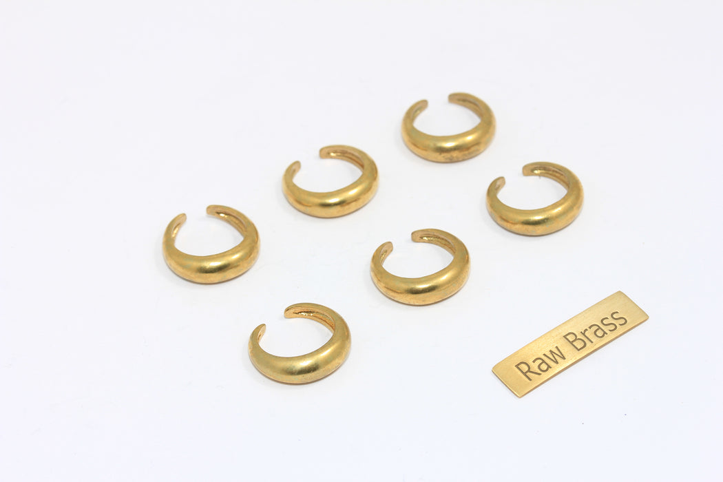 15,5 mm Ham Pirinç Halka Kulak Manşeti, Delinmemiş Küpeler, XP366