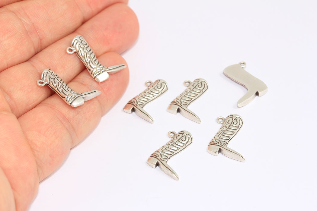 5,8x19mm Antik Gümüş Bot Takıları, Kovboy Çizmeleri Takıları, ETS109