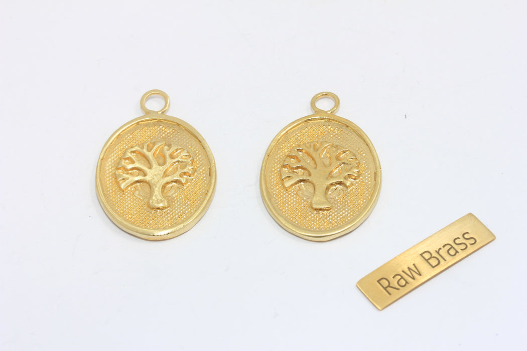 26x30mm Ham Pirinç Madalyon, Gül Çiçeği Madalyonu, Pirinç CHK345