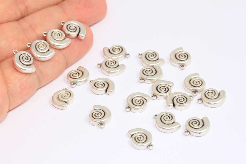 10x12 mm Antik Gümüş Deniz Kabuğu Tılsımı, Deniz Kabuğu Boncukları, Deniz Hayvanları, ETS38