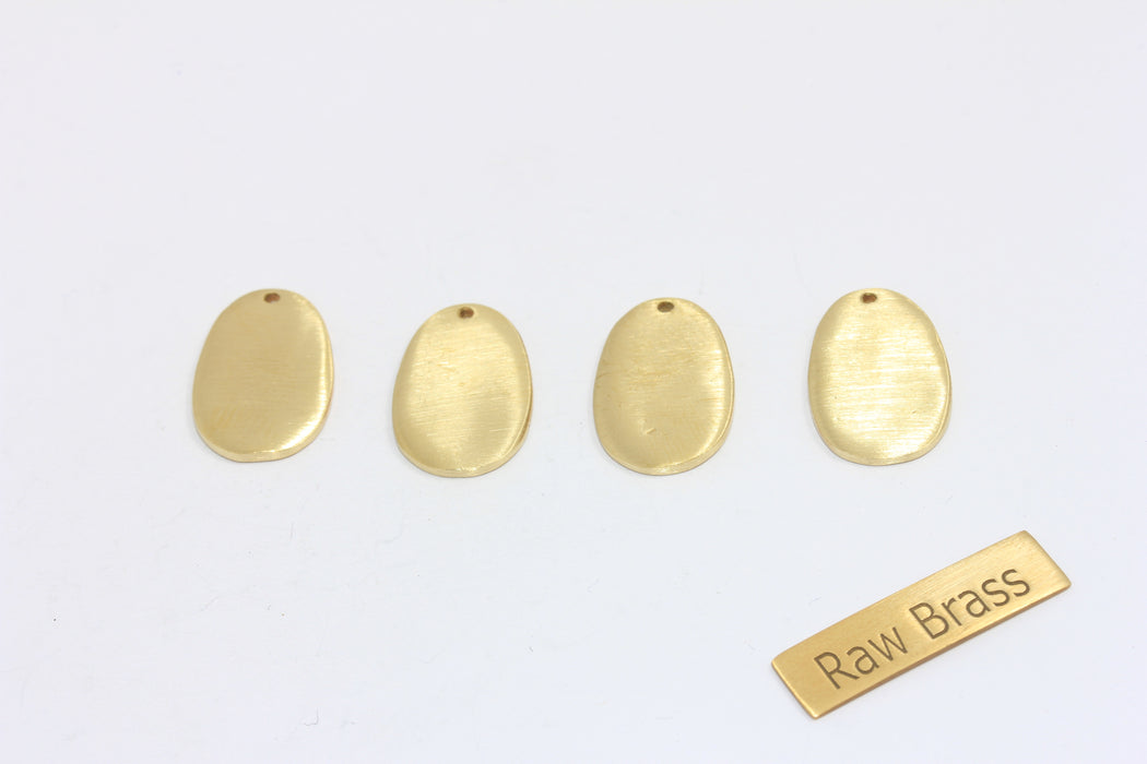12x19mm Raw Brass Oval Coins, Disc Charms, Coins, Necklace Pendant, Stamping Tag, Drop Oval Charms, ZPR307
