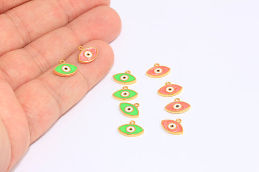 Optional Enamel Color Evil Eye Drop Charms