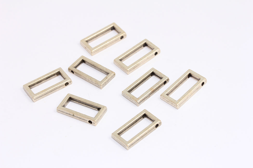 10x20mm Antique Silver Square Charms, Rectangle Pendant, Outline Pendant, KA113