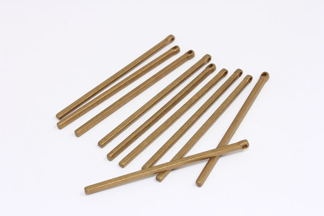 2x58mm Antik Bronz Çubuk Charm, Uzun Çubuk Kolye, KA122