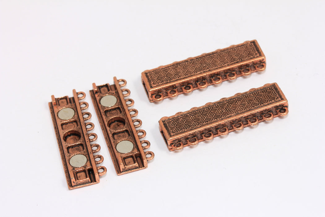 Antique Copper 8 Hole Magnetic Clasp
