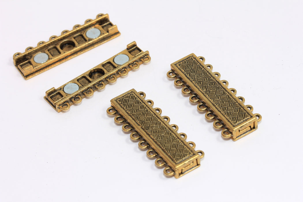 Antique Bronze 8 Hole Magnetic Clasp