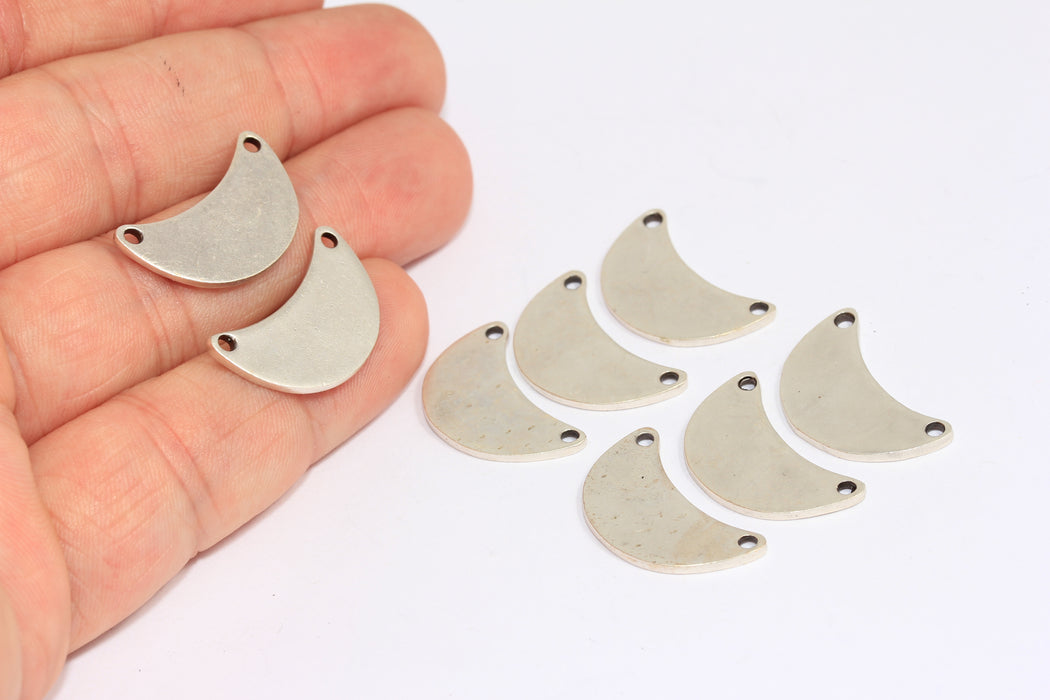14x23mm Antik Gümüş Ay Takıları, Hilal Ay Takıları, KA107