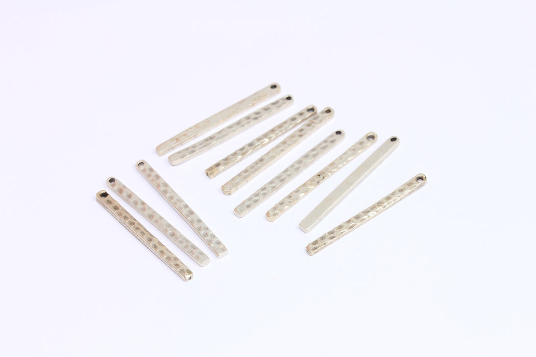 2,5x29mm Antik Gümüş Çekiçlenmiş Çubuklar, İki Delikli Çubuklar, Uzun Çubuk Kolye, KA119