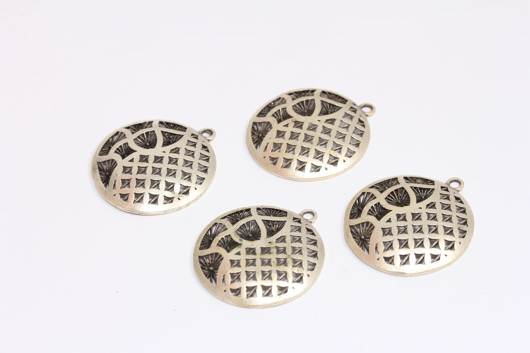 25 mm Antik Gümüş Yaşam Çiçeği Madalyonu, Yoga Zen Harmony Charms, KA126