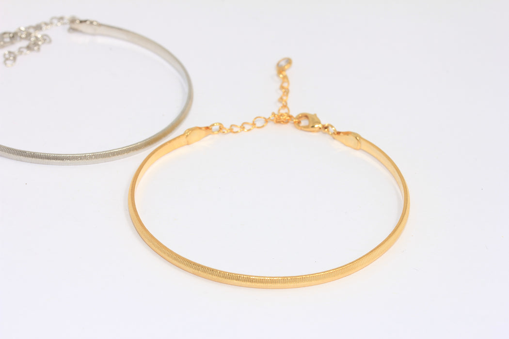24k Shiny Gold Or Rhodium Snake Bracelet, Snake Cuff Bracelet, BXB117-10
