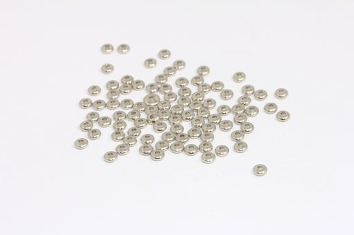 Spacer Beads, Silver Rondelle Beads