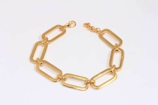 Shiny Gold Chain Square Link Bracelet