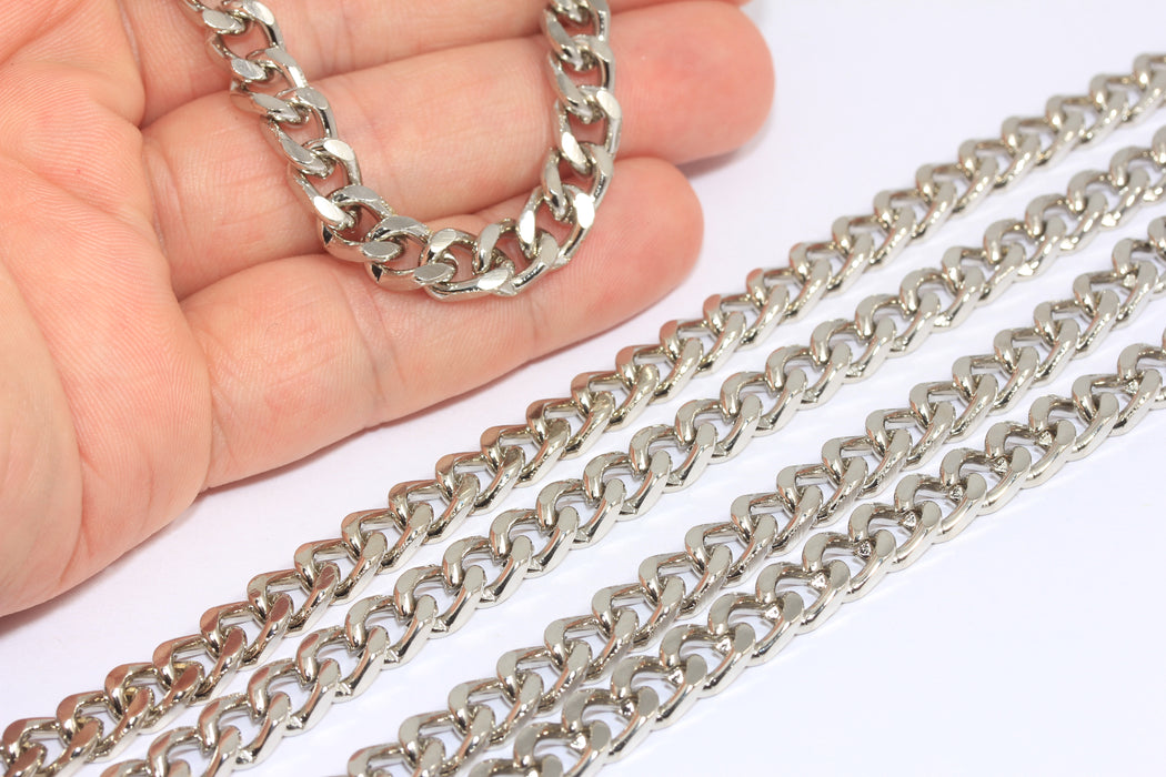 6,9x9,9m Rodyum Kaplamalı Fasetli Zincir, Güçlü Bordür Zinciri, BXB147-5