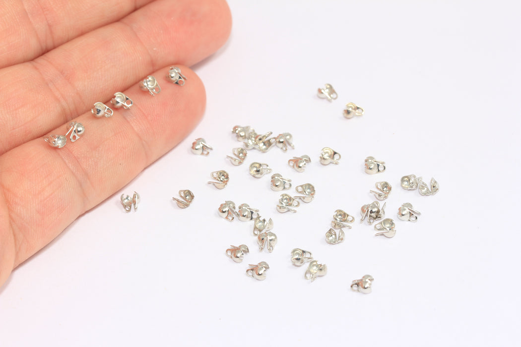 Rhodium Plated Crimp Beads