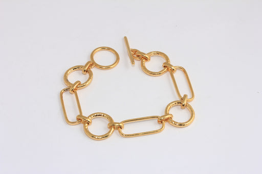 Shiny Gold Chain Round Link Bracelet