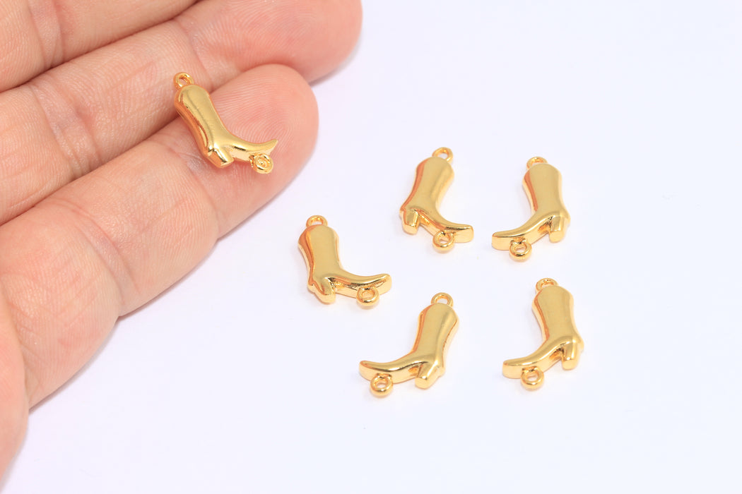 Ciondoli da cowboy in oro lucido 24k, 4x14 mm, perline da cowboy western, CR89-2