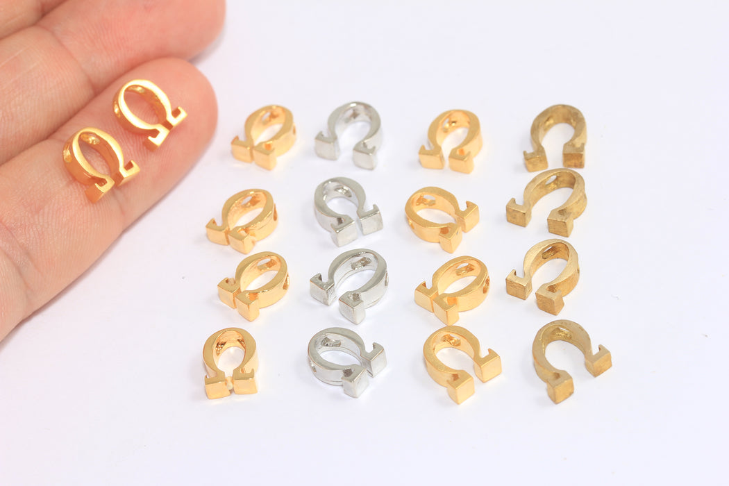 7x9mm Omega Harf Boncukları, Yunan Harf Sembolü, Bileklik Omega Charms