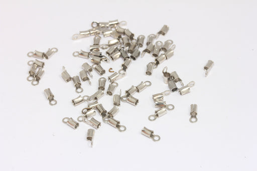 Rhodium Plated Cord Crimps