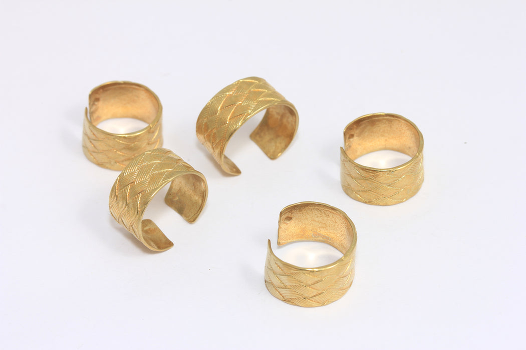 15-16mm Raw Brass Wide Rings, Statement Cuff Rings, Brass Vintage Ring, CR207
