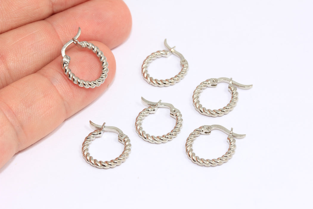 Lever Back Earrings, Braided Hoops