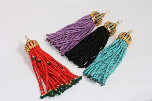 CZ Bead Tassels, Optional Bead Color Afghan Tassels