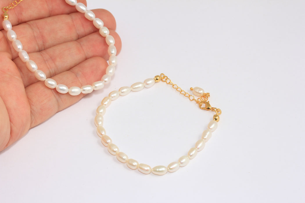 Shiny Gold Pearl Bracelet