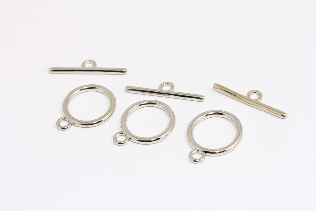 Rhodium Plated Toggle Clasp