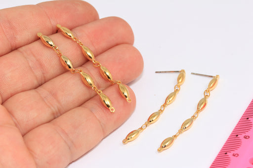 Ball Stud Earrings, Long Drop Stud Teardrop Earrings