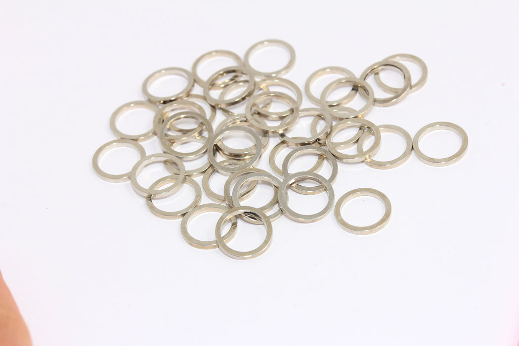 10 mm Gümüş Kaplama Kapalı Yüzük, Yüzük Takıları, Yüzük Ara Boncukları, XP3