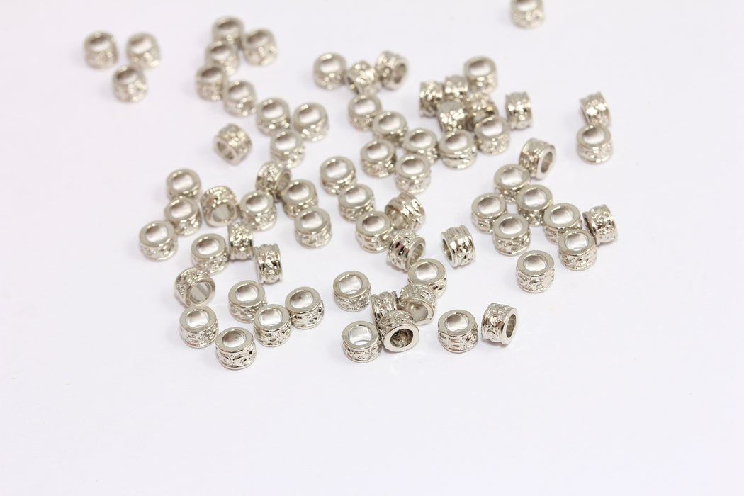 Silver Rondelle Beads