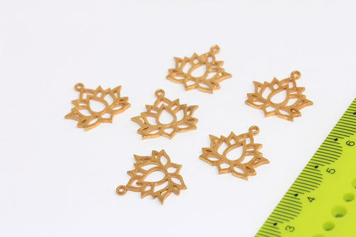 Brass Lotus Flower Charms