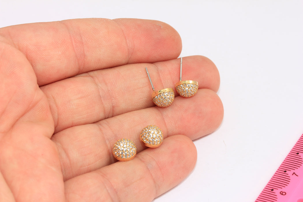 CZ White Stone Dainty Earrings