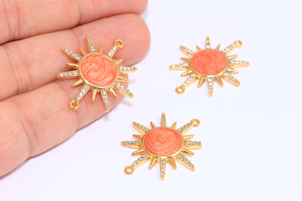 Shiny Gold Sun Charms