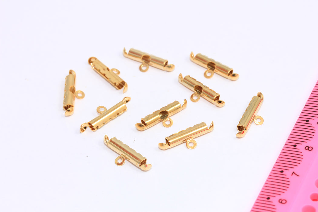 Shiny Gold Oval Crimps