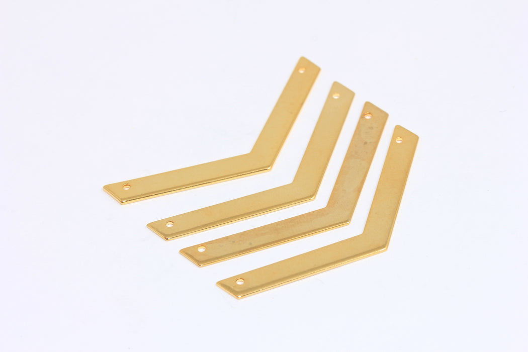 5x50mm 24k Shiny Gold Chevron Pendant, Stamping Blank, BRT171