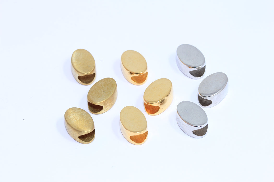 Coin Beads, Flat Oval Charms