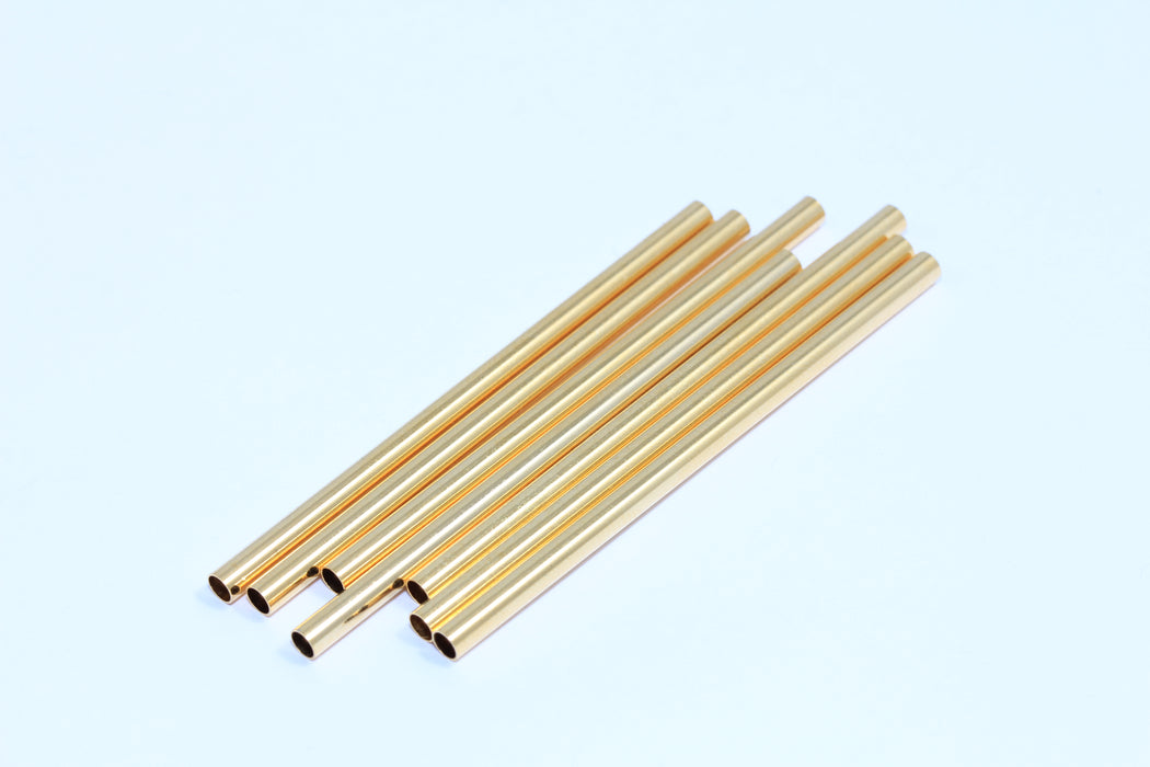 3x60 mm 24 Ayar Parlak Altın Tüpler, Uzun Tüp Boncuklar, Kolye Tüpleri, Ara Parça Tüpleri, BRT443
