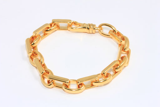 Shiny Gold Chain Oval Link Bracelet
