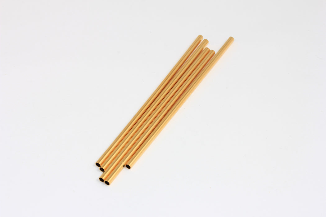3x100 mm 24 Ayar Parlak Altın Tüpler, Tüp Boncuklar, Uzun Tüp Kolye, Ara Parça Tüpler, BRT410