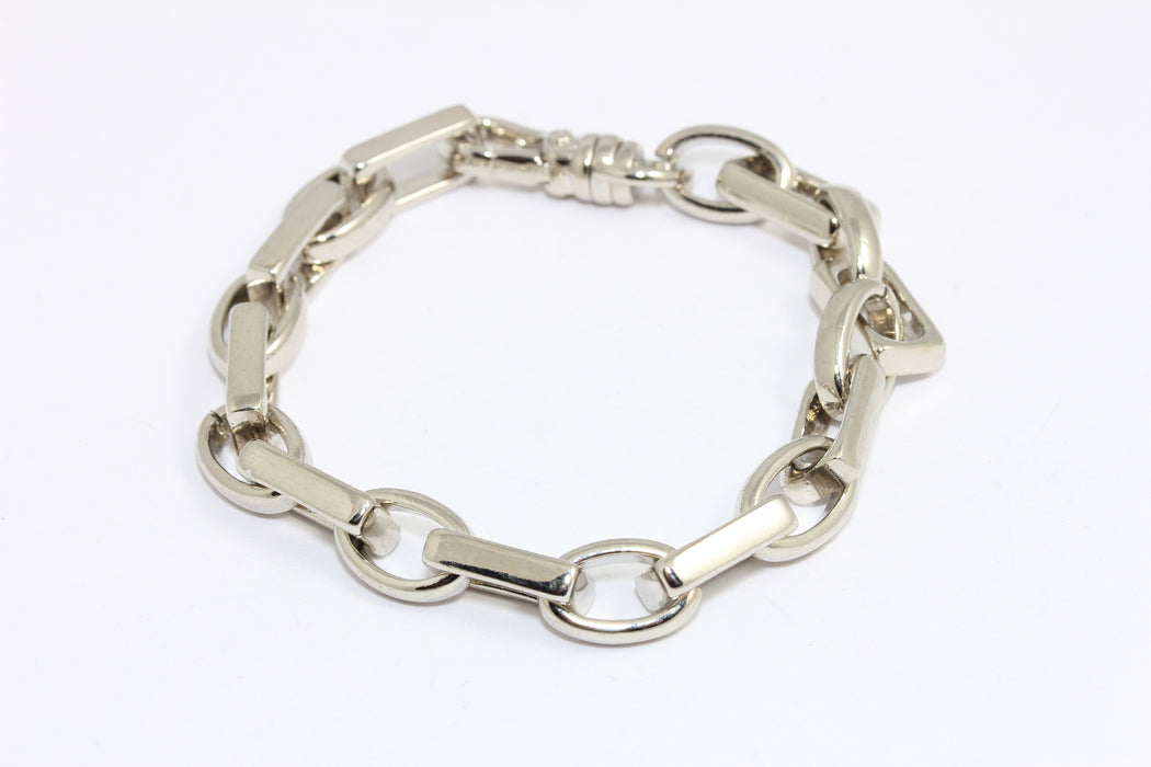 8x14mm Rhodium Plated Chain Link Bracelet, Statement Bracelets, Optional Size Bracelets, BRT452