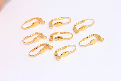 Lever Back With Loop, Leaf Earrings