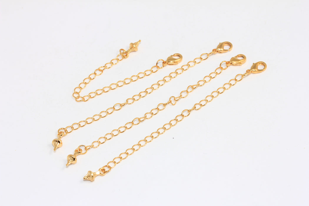 2,5'' 24k Shiny Gold Chain Extender, Necklace Extender, Gold Extension Chain, BRT487