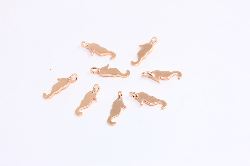 3x10mm Gül Altın Kaplama Denizatı Boncukları, Bilezik Denizatı Takıları, Deniz Hayvanı Takıları, ROSE177