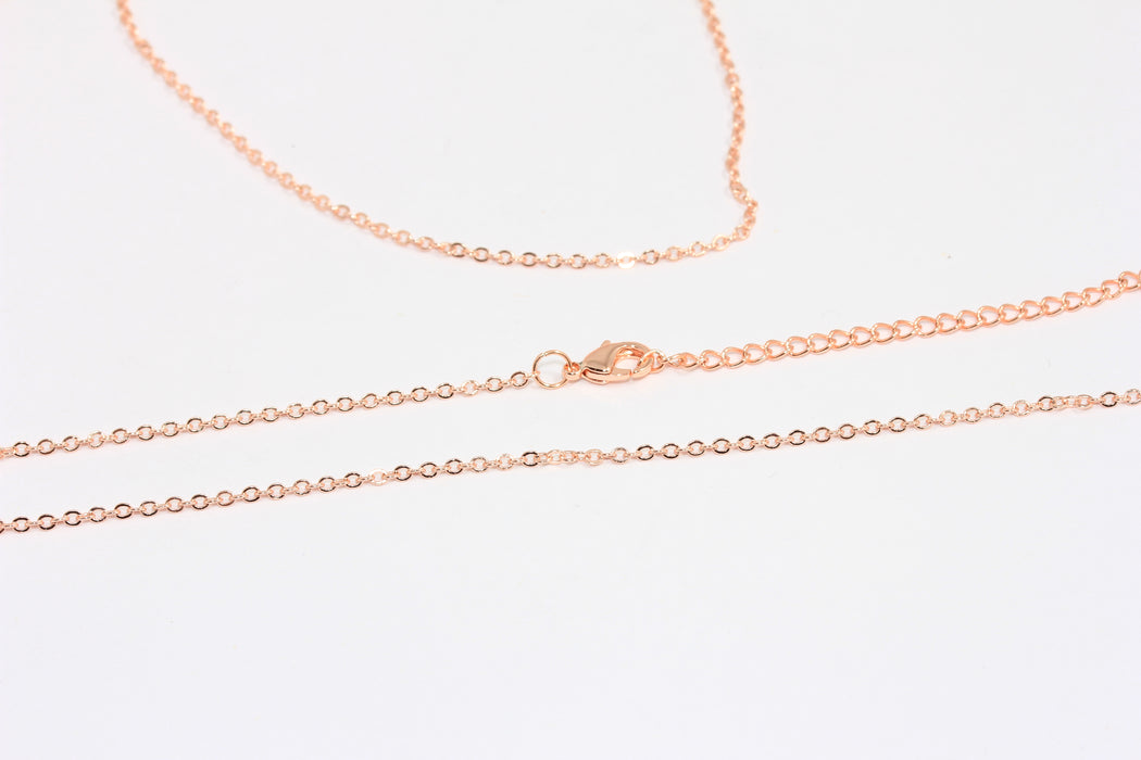 16'' Gül Altın Hazır Kolye, Uzatıcılı Gül Altın Kolye, Minik Kolye, ROSE188