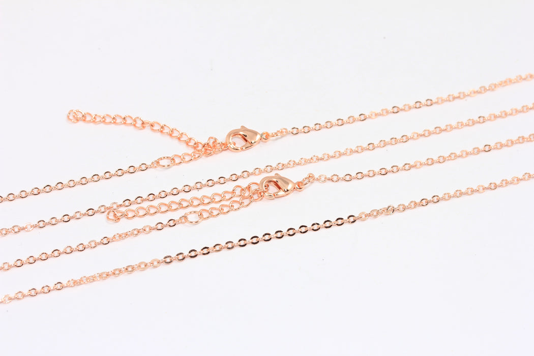16'' Gül Altın Hazır Kolye, Uzatıcılı Gül Altın Kolye, Minik Kolye, ROSE188
