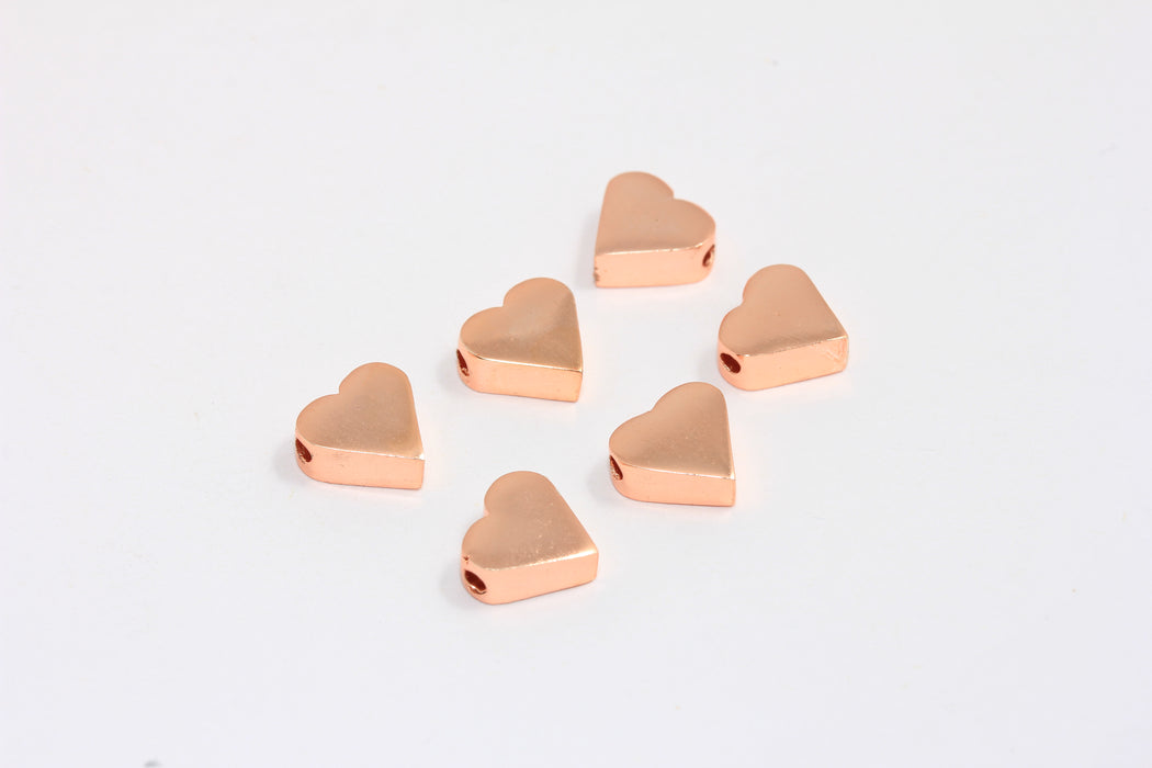 Ciondoli a forma di cuore in oro rosa 8x10 mm, perline a forma di cuore delicate, ROSE131